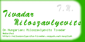 tivadar miloszavlyevits business card